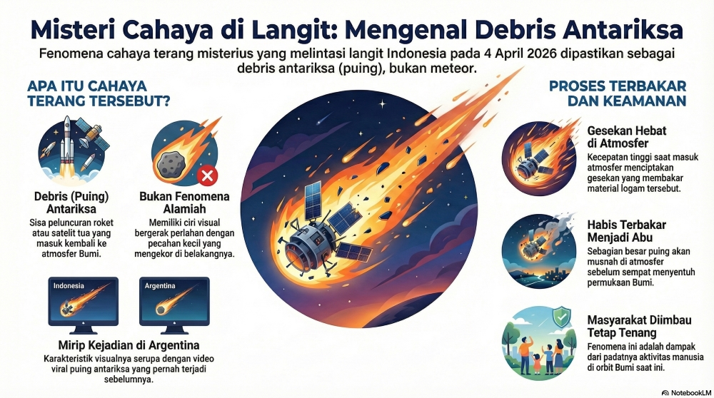 Bukan Komet atau Rudal, Cahaya Terang yang Viral Melintas Ternyata Debris