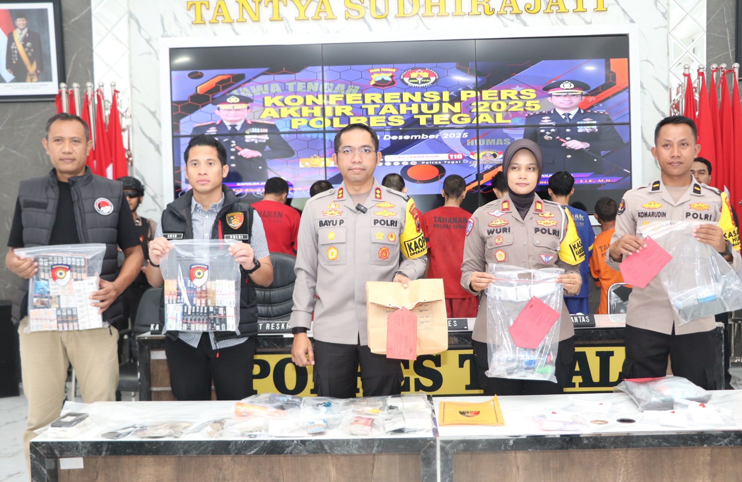 Sepanjang 2025, 158 Kasus Kriminal Berhasil Diungkap Polres Tegal