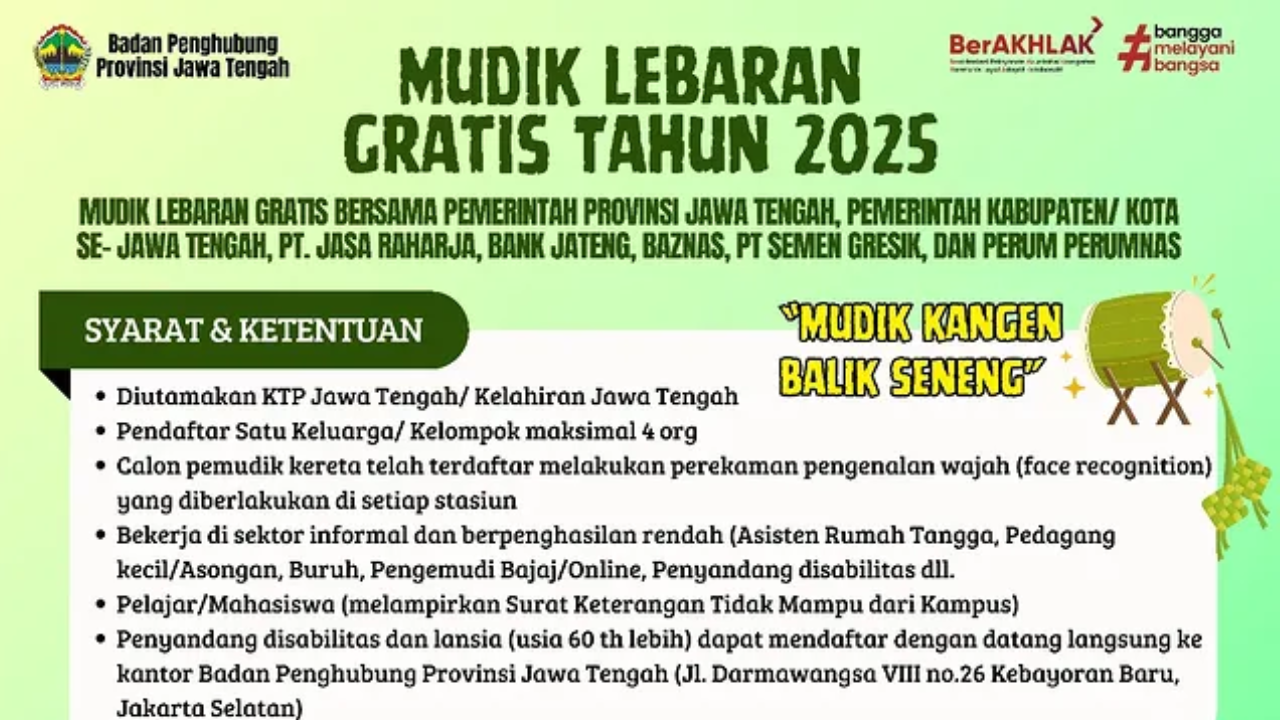 Lengkap! Ini 7 Program Mudik Gratis 2025 Lebaran Pakai Kereta Api, Bus dan Pesawat   