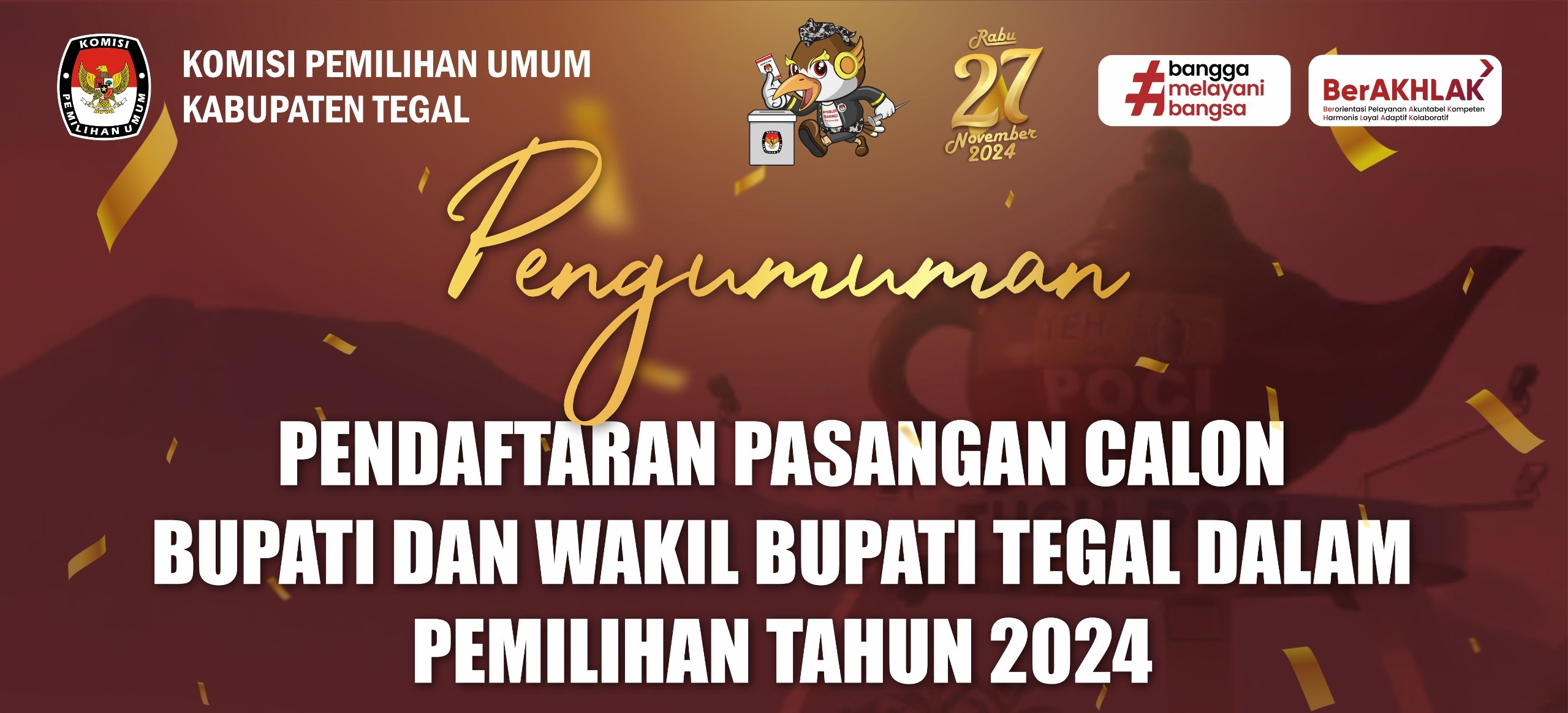 Pendaftaran Pasangan Calon Bupati dan Wakil Bupati Tegal Segera Dibuka, KPU Umumkan Syaratnya