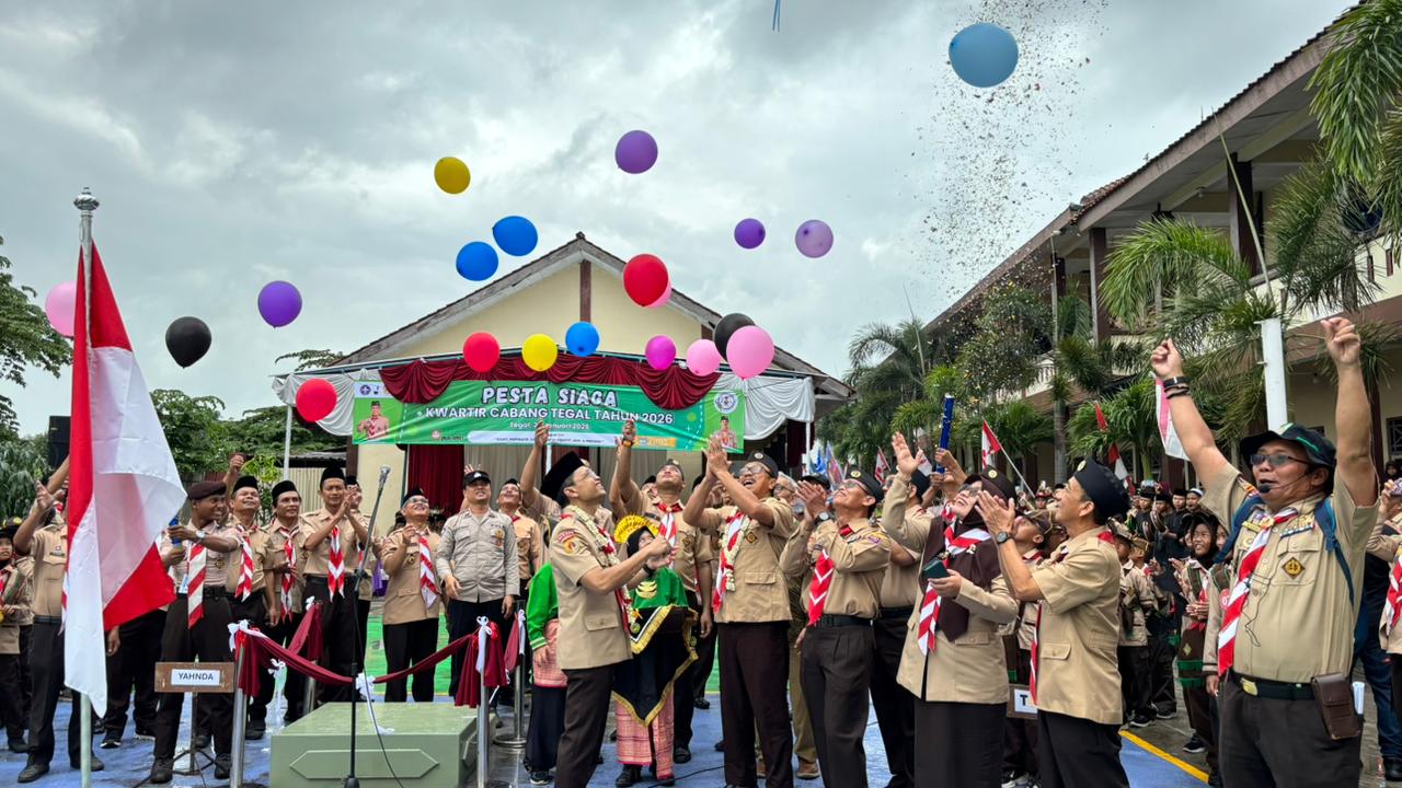 Buka Pesta Siaga Kwarcab Tegal 2026. Sekda : Pramuka Benteng Pembinaan Karakter