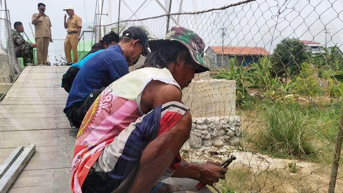 Sempat Rusak, Akses Jembatan Gantung Garuda Gembongdadi Tegal Kembali Normal