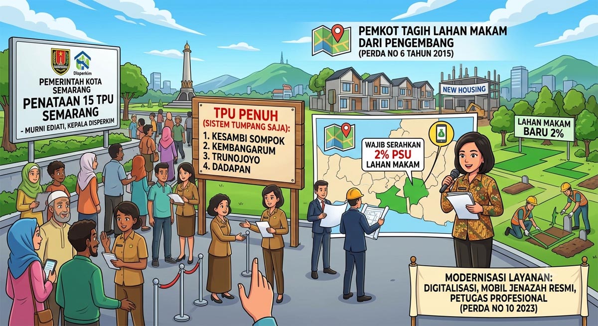 Krisis Lahan Pemakaman Semarang: 4 TPU Penuh, Pemkot Tagih Lahan 2 Persen Pengembang Perumahan