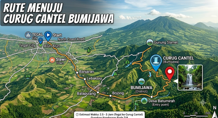 Rute Menuju Curug Cantel Bumijawa, Perjalanan Aman dan Nyaman