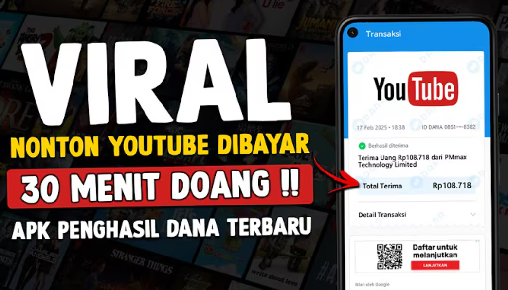 Gabut Scroll Youtube 30 Menit dapat 7 Dollar, Aplikasi Penghasil DANA Ini Jarang Ada yang Tahu