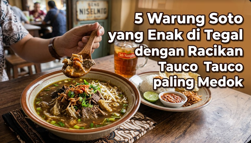 5 Warung Soto yang Enak di Tegal dengan Racikan Tauco paling Medok