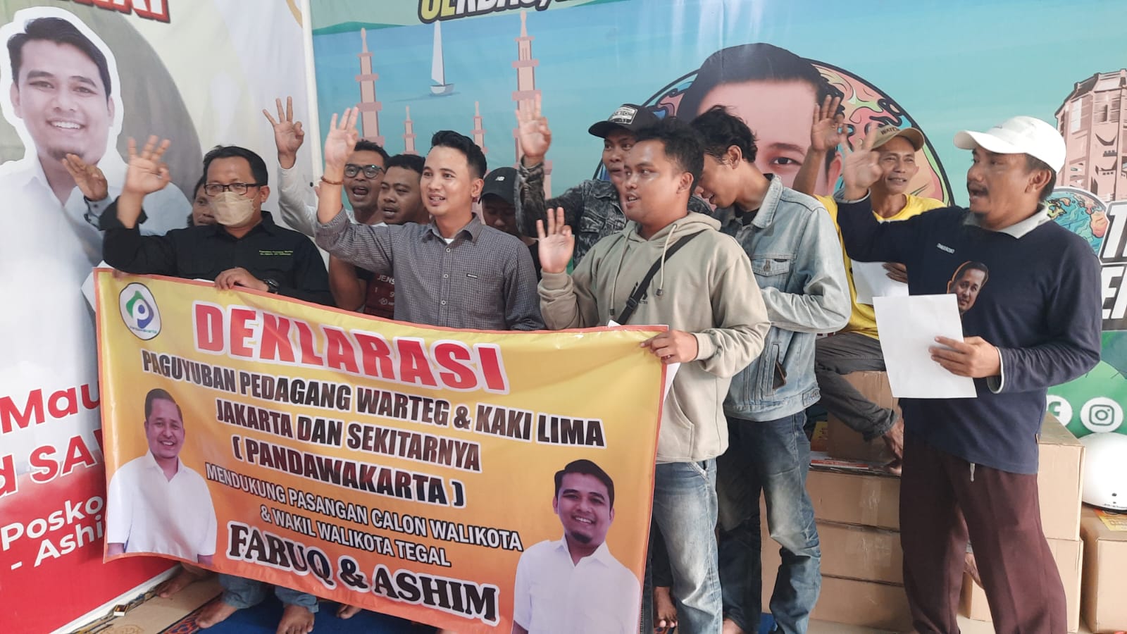 Pedagang Warteg Deklarasikan Dukungan untuk Calon Wali Kota dan Wakil Wali Kota Tegal Faruq-Ashim