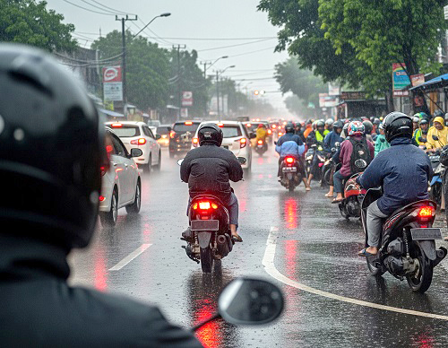 Tim Safety Riding Astra Motor Jateng Beri Tips Cari Aman Berkendara Saat Hujan