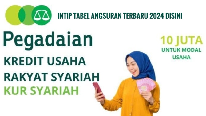 Tabel Angsuran KUR Syariah Pegadaian 2024, Pinjaman Rp1-10 Juta dengan Bunga 0% dan Tanpa Agunan