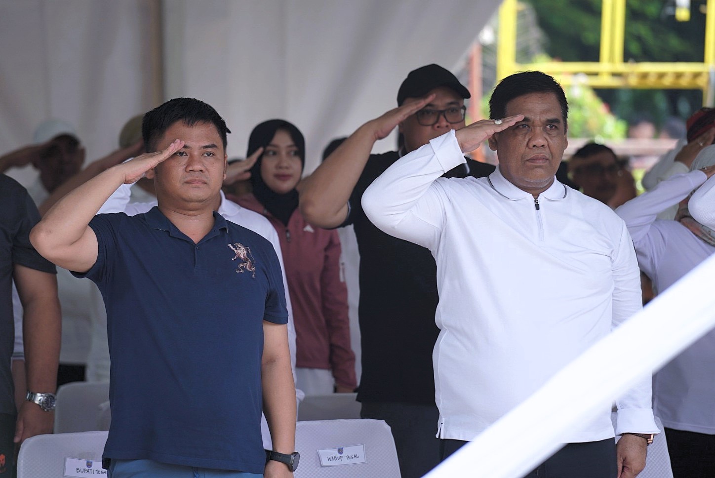 Ikuti Latihan Baris-Berbaris, Bupati dan Wakil Bupati Tegal Terpilih Segera Dilantik Besok  