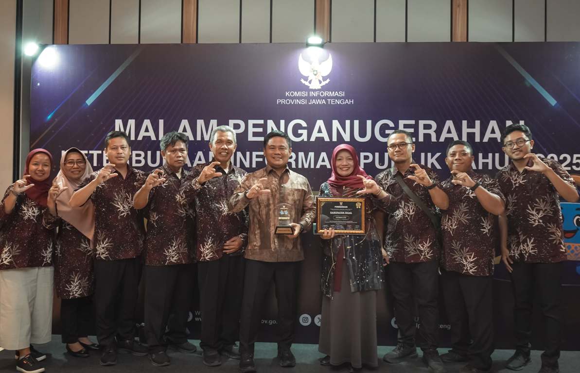 Pemkab Tegal Diganjar Penghargaan KIP Award 2025 Jawa Tengah, Raih Poin 91,59