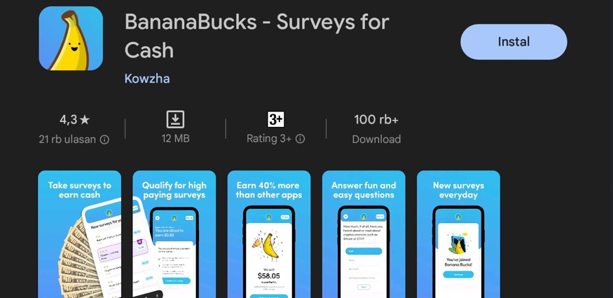 Jawab Survey Bisa Dapat Saldo Dana hingga Rp100 Ribu Lewat Banana Bucks, Terbukti Membayar