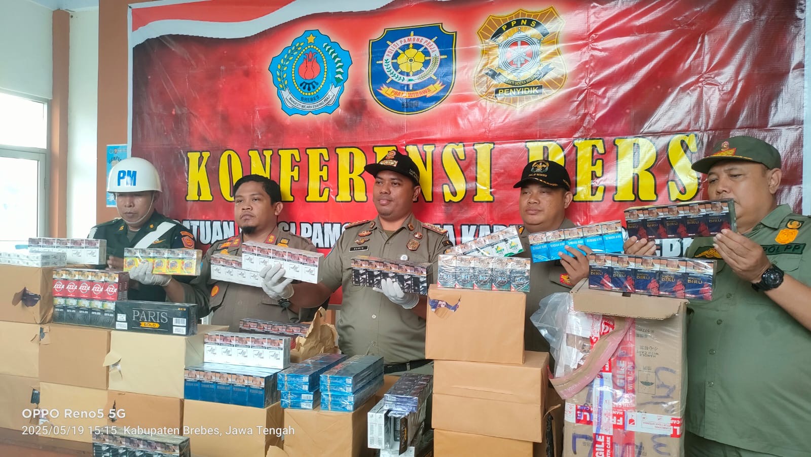 40.000 Batang Rokok Ilegal di Brebes Diamankan Tim Gabungan
