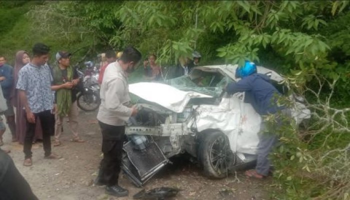 Datsun GO+ Berpenumpang 8 Orang Terjun ke Jurang Sedalam 20 Meter, 3 Penumpangnya Tewas 