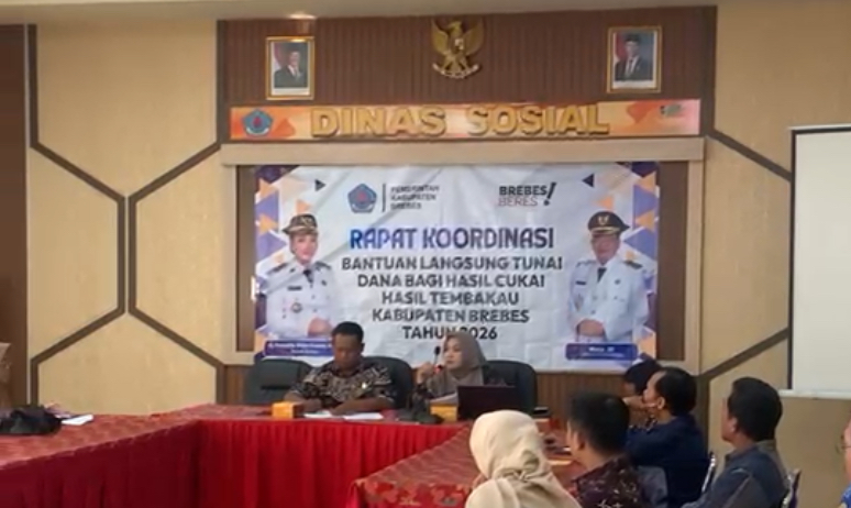 Matangkan Penyaluran BLT DBHCHT di Brebes, Dinsos Gelar Rakor 