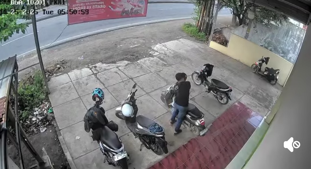 Aksi Percobaan Pencurian Motor di Brebes Terekam CCTV