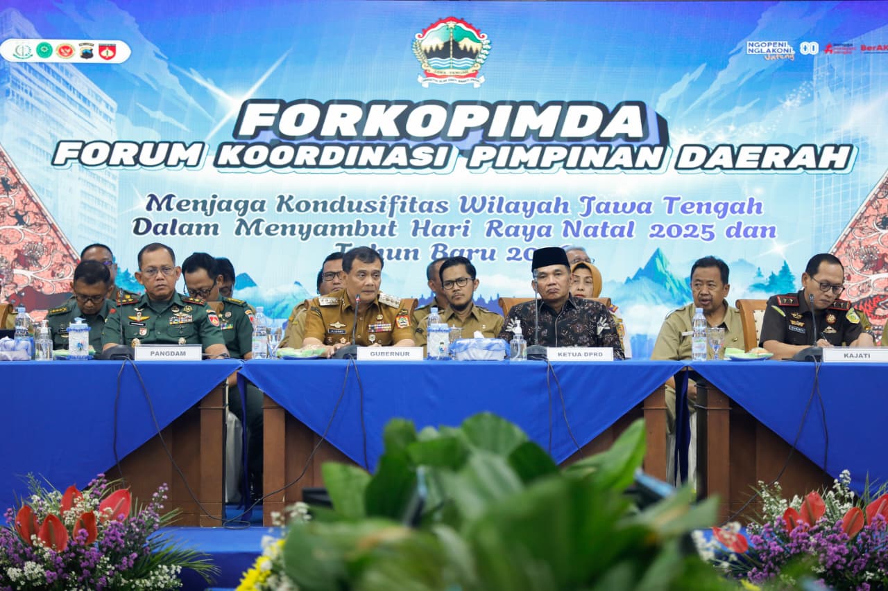 Pimpin Rakor Forkopimda, Gubernur: Jawa Tengah Siap Sambut Nataru dengan Aman dan Nyaman