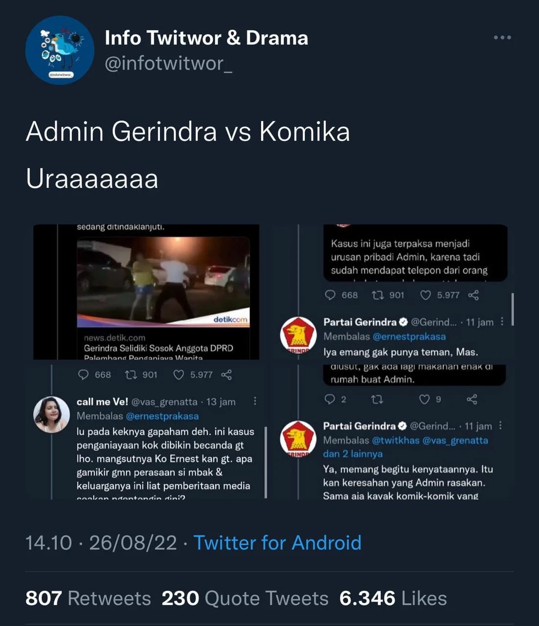 Ernest Prakasa Dihujat Netizen usai Sebut Admin Twitter Gerindra Sok Asyik  