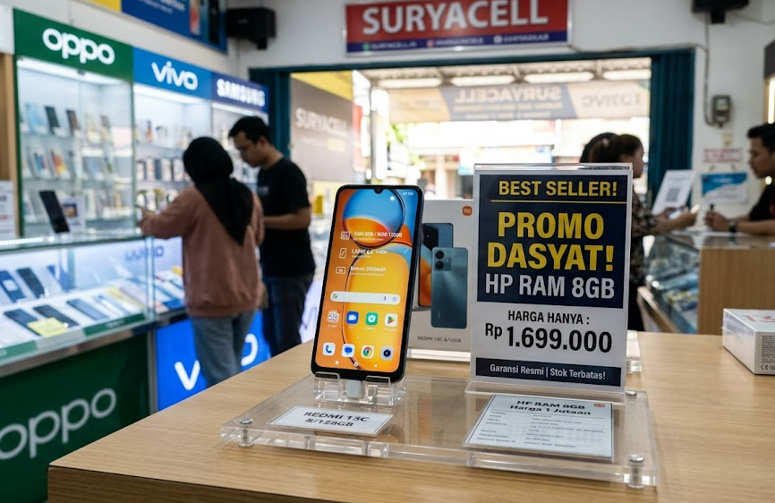 7 HP RAM 8GB Harga 1 Jutaan Terbaik 2026, Murah Tapi Tetap Ngebut