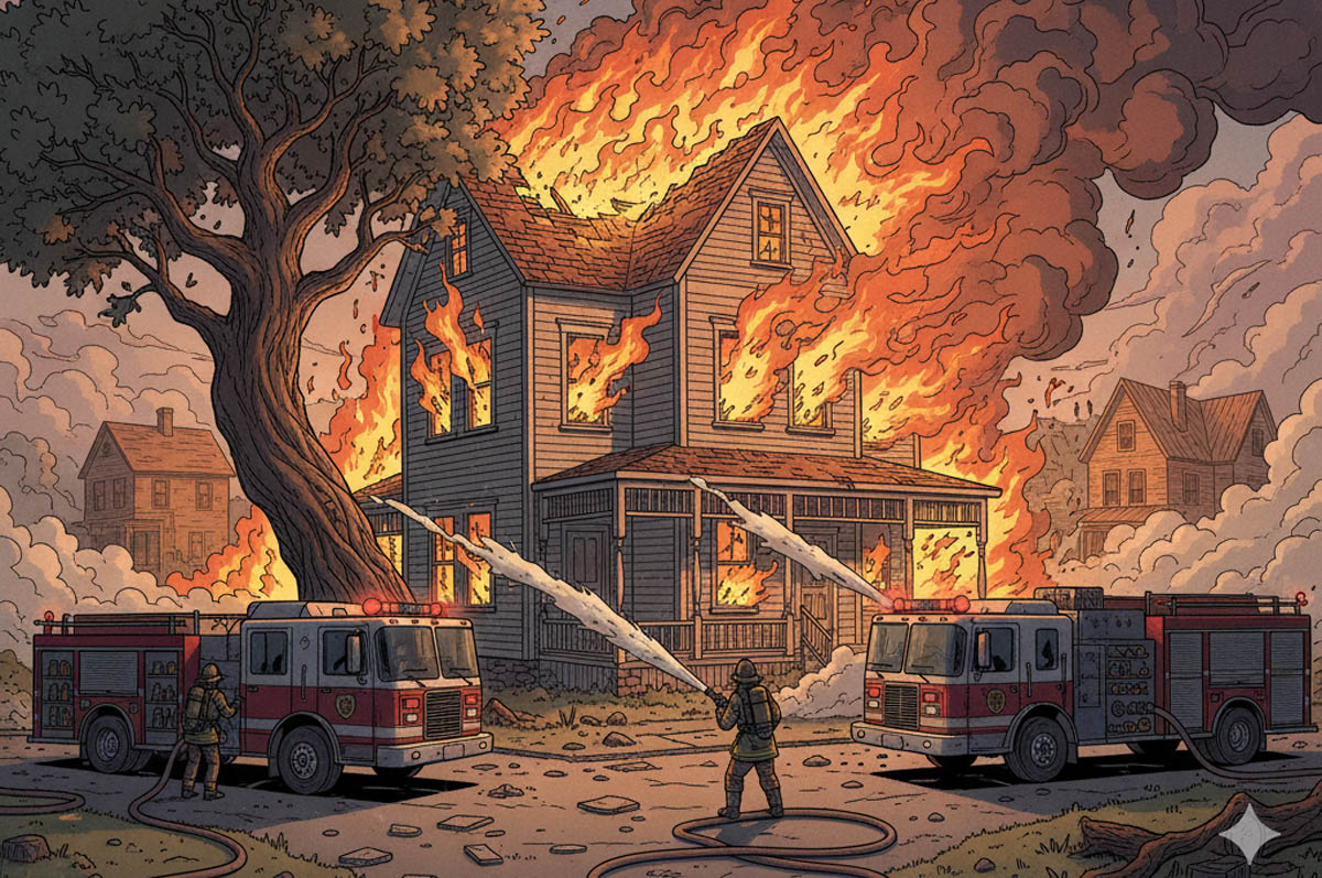 Lupa Matikan Tungku, Rumah Warga Kaliwadas Tegal Terbakar