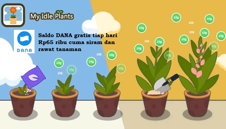 Dapatkan Saldo DANA Gratis Rp65 Ribu Cuma Siram Bunga Tiap Hari di My Idle Plants