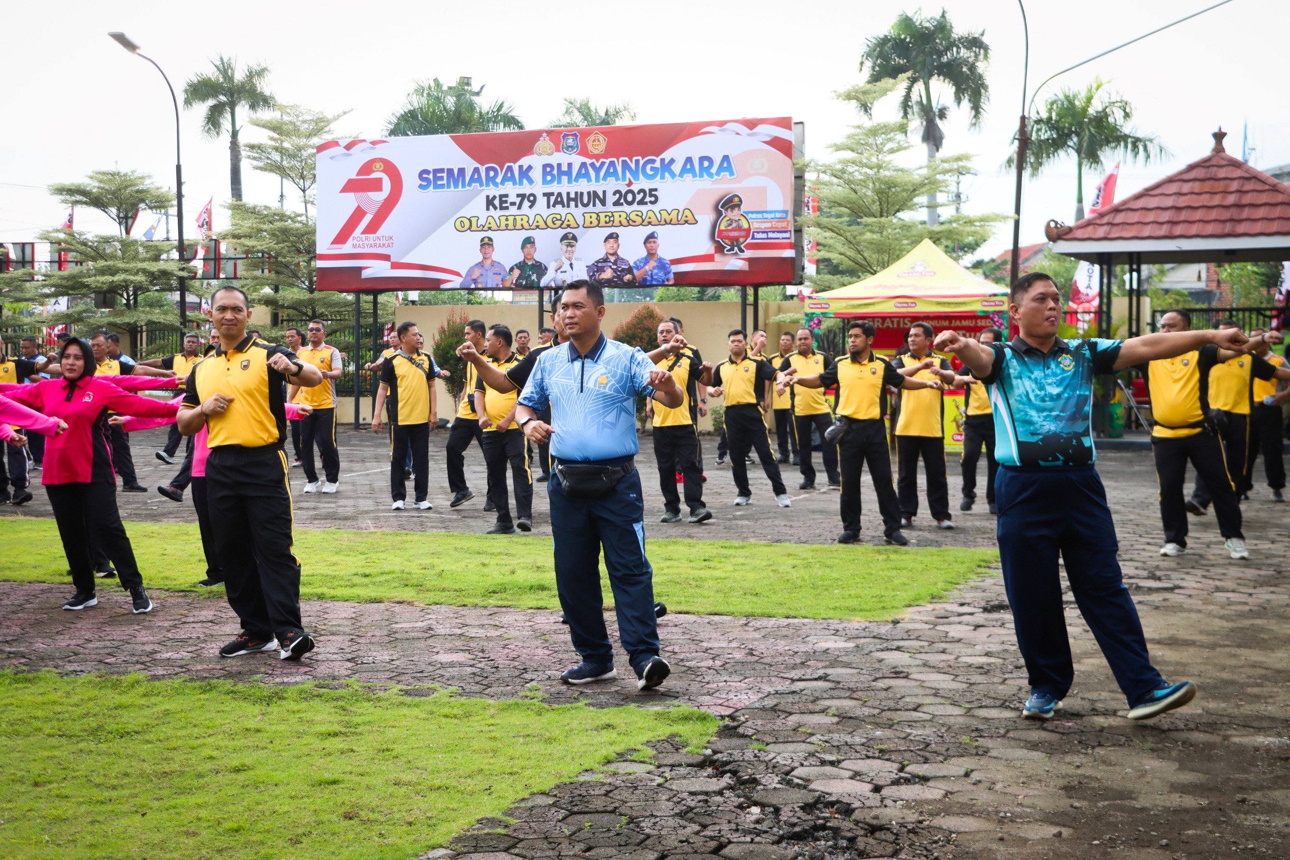 Jaga Soliditas Tiga Pilar di Tegal, Polres Gelar Olahraga Bersama