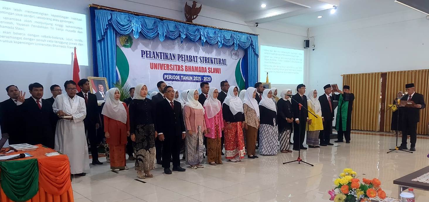 Universitas Bhamada Slawi Lantik 34 Pejabat Struktural