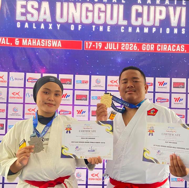 Sabet Emas dan Perak, Dua Karateka FKIP UPS Tegal Bersinar di Kancah Internasional