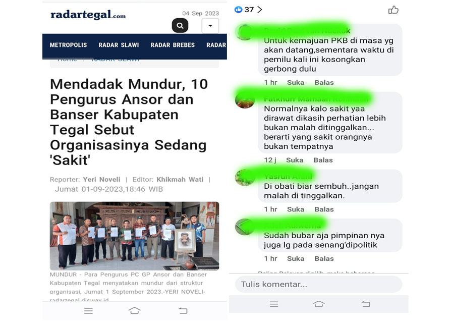 TERUNGKAP! Alasan Pengurus Ansor dan Banser Kabupaten Tegal Mundur, Netizen: Giliran 'Sakit' Ditinggal