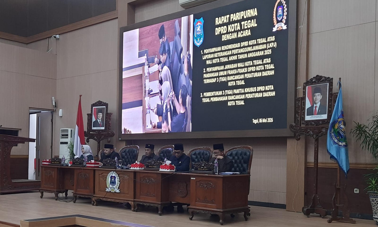Rapat Paripurna DPRD Kota Tegal Digelar, Ini Tiga Agendanya