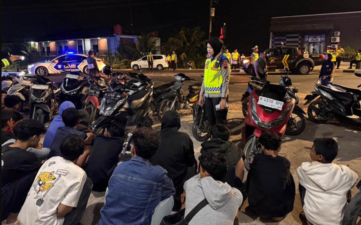Razia Balap Liar Weleri Kendal, 62 Remaja dan 48 Motor Diamankan