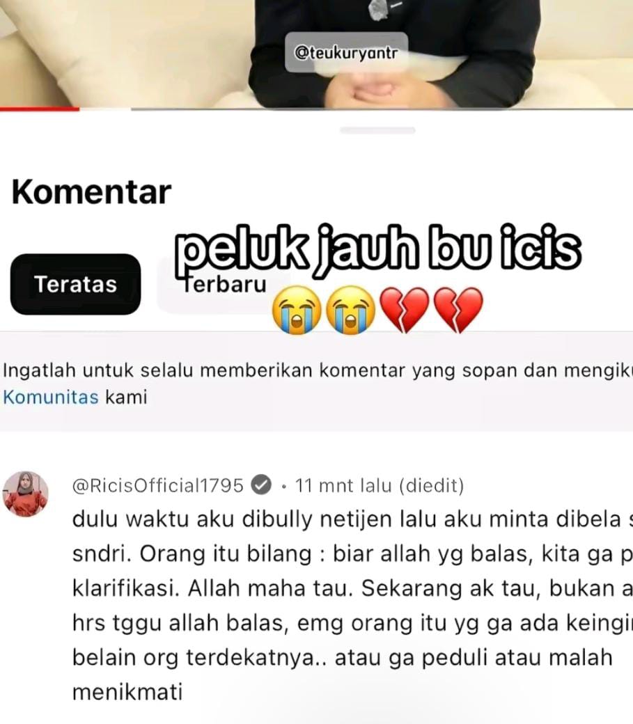 Video Klarifikasi Ryan di Youtube Dikomen Ria Ricis: Ga Peduli atau Malah Menikmati?