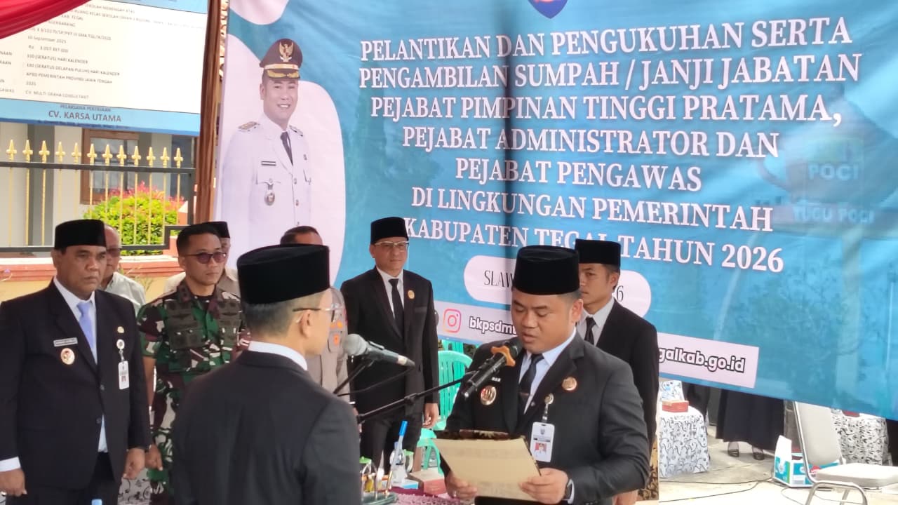 Geser 4 Kepala Dinas, Bupati Tegal Tepis Isu Jual Beli jabatan