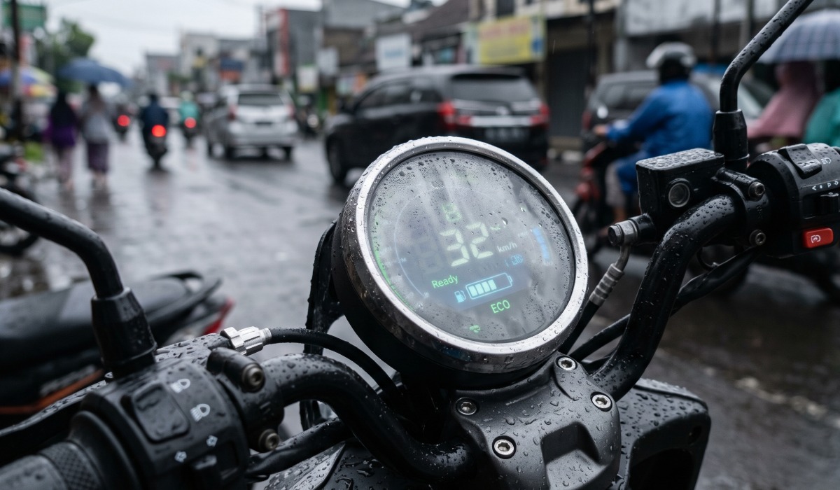 Sering Berembun saat Hujan? Ini Cara Aman Bersihkan Layar Speedometer Digital Motor Listrik