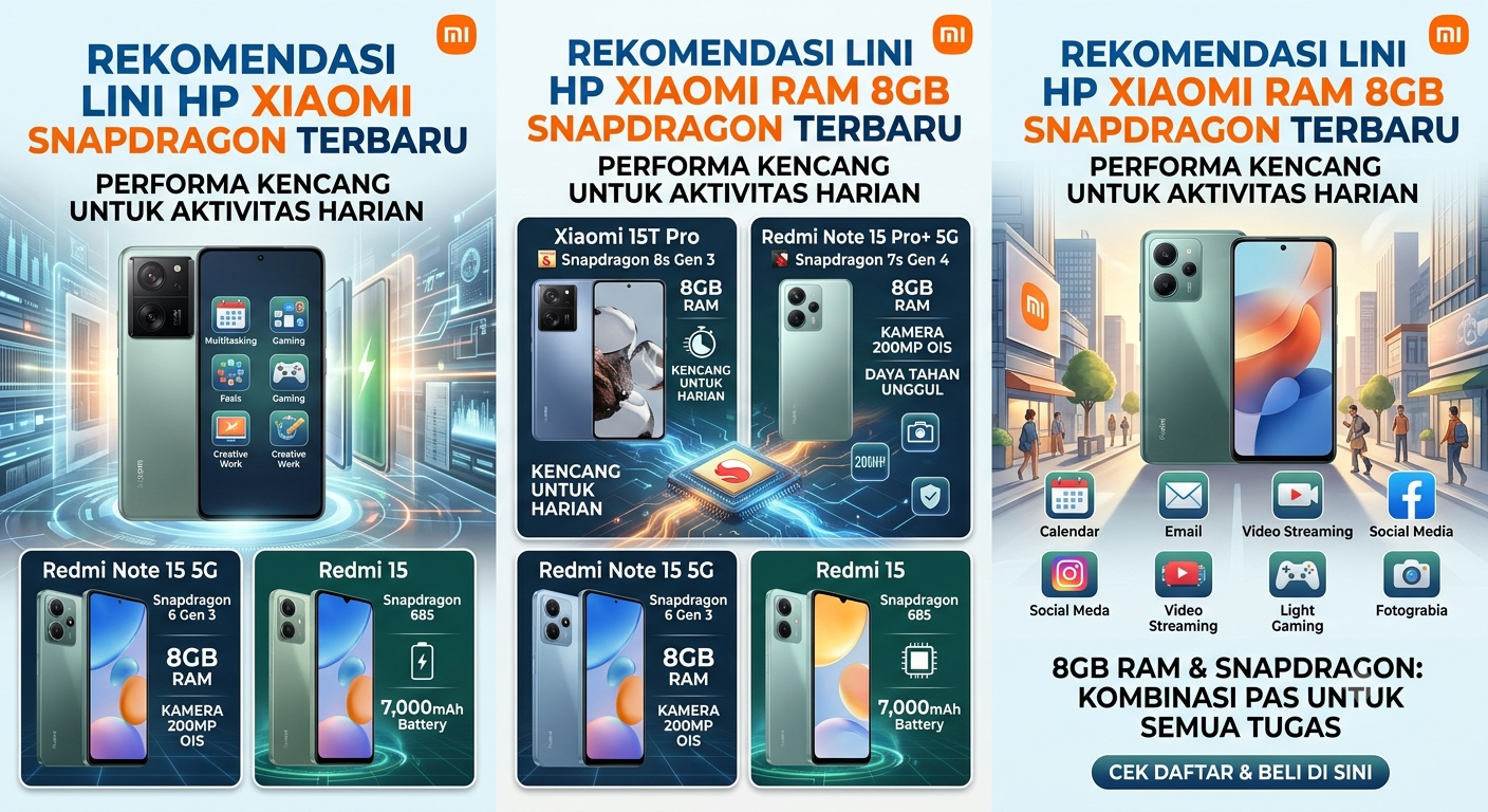 HP Xiomi RAM 8 GB Snapdragon Paling Dicari Tahun Ini!