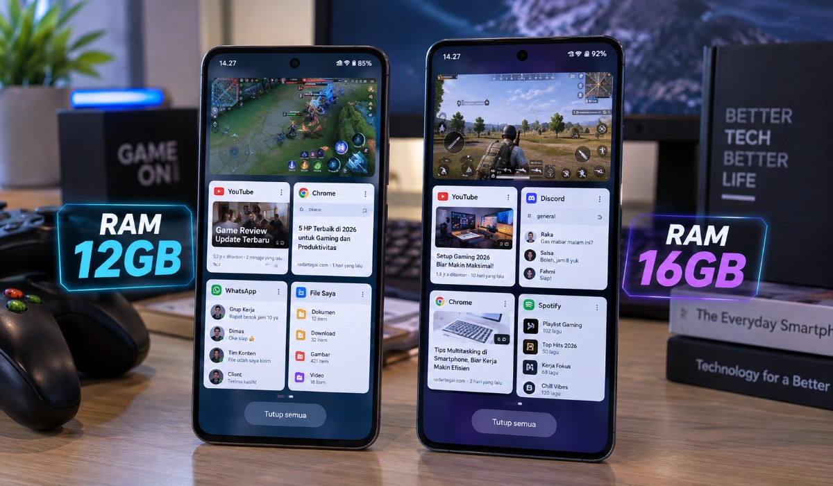 RAM 12GB vs 16GB di HP, Seberapa Besar Bedanya untuk Gaming dan Multitasking?