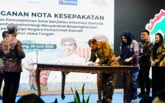 Bupati Pemalang Teken MoU Sinergitas Penyediaan dan Pemutahiran Data