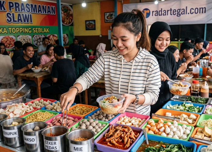 Seblak Prasmanan Slawi Bikin Heboh, Anak Muda Rela Antre demi Sensasi Pedas Kekinian