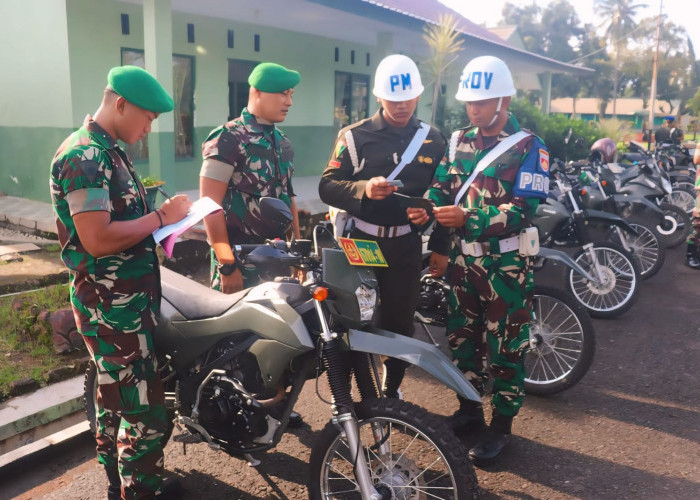 Polisi Militer Tegal Razia Kendaraan Dinas dan Pribadi Anggota Yonif 407, Ini Hasilnya 