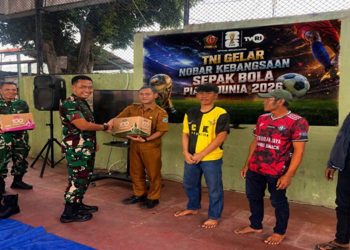 Nobar Piala Dunia 2026 di Kodim, Warga di Tegal Pulang Bawa Sembako
