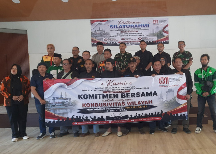 Jelang HUT ke-81 RI, Elemen Masyarakat di Tegal Deklarasi Bersama Jaga Kondusivitas