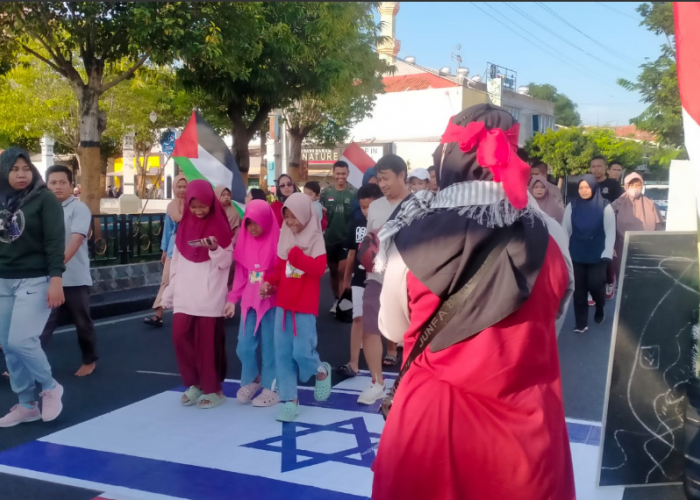 Aksi Bela Palestina Digelar di Alun-alun Kota Tegal Saat CFD, Pengunjung Sangat Antusias dengan Kegiatan Ini