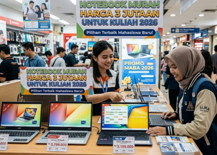 7 Notebook Murah Harga 3 Jutaan untuk Kuliah 2026, Cocok Buat Tugas dan Skripsi