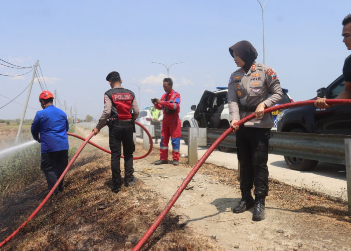 Cegah Karhutla di Tol Tegal, Polisi Gelar Mitigasi