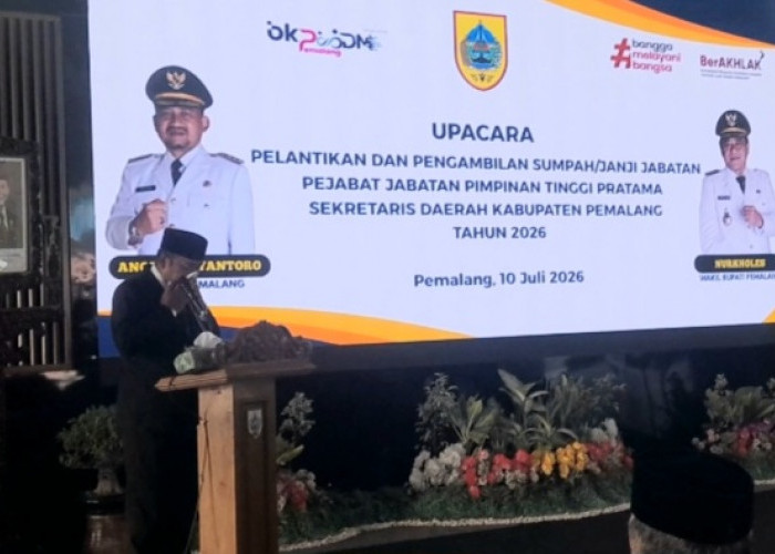 Mata Bupati Berkaca-kaca Saat Sampaikan Ini di Pelantikan Sekda Pemalang