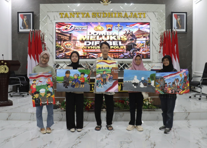 Tanpa Batas! 5 Pelukis Difabel Kabupaten Tegal Unjuk Gigi di Lomba Konten Kreatif Polri