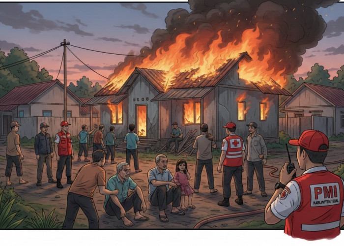 Kebakaran di Cilongok Tegal: Satu Keluarga Mengungsi, Kerugian Materiil Rp100 Juta