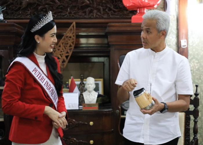 Puteri Indonesia Jawa Tengah 2023 Eudia Isabelle Temui Ganjar Matangkan Visi Misi