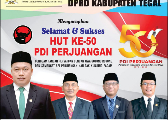 Selamat Hari Ulang Tahun Partai Demokrasi Indonesia Perjuangan - DRPD Kab. Tegal