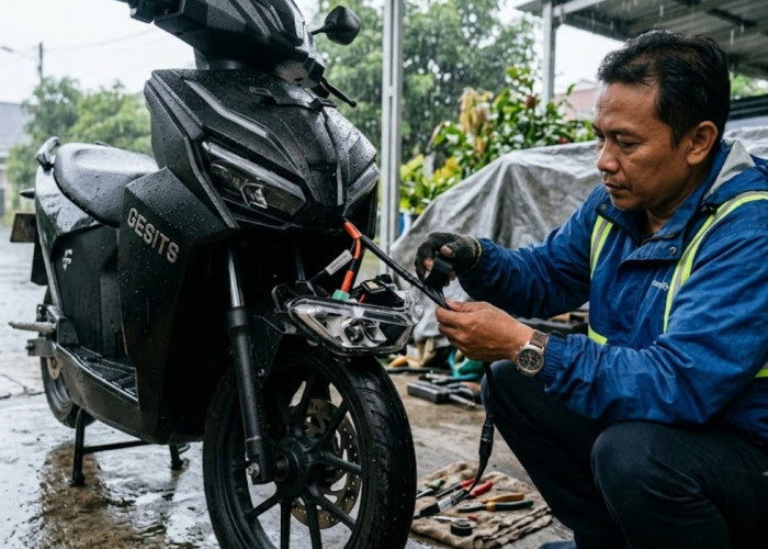 7 Tips Mencegah Korsleting Kabel Lampu Depan Motor Listrik Saat Musim Hujan